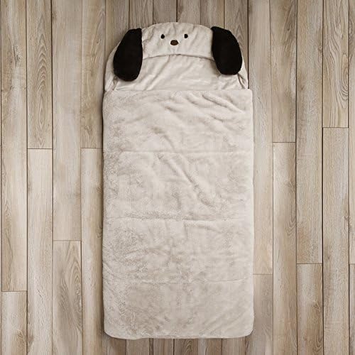 Aurora Home Puppy Plush Faux Fur Polyester 27 Inches Wide X 59 Inches Long Durable Tooddler Girls and Boys Sleeping Bag