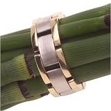 18K Hand Crafted Flexible Two Tone White and Yellow Gold Wedding Band Width 8.0mm
