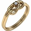 14K Yellow Gold Diamond Love Knot Ring - 0.02 Ct.