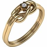 14K Yellow Gold Diamond Love Knot Ring - 0.02 Ct.