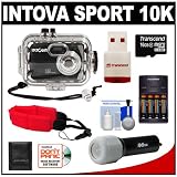 Intova Sport 10K Waterproof Digital Camera with 140' Underwater Housing + 16GB Card + Batteries & Charger + Case + LED Torch + Floating Strap + Accessory Kit