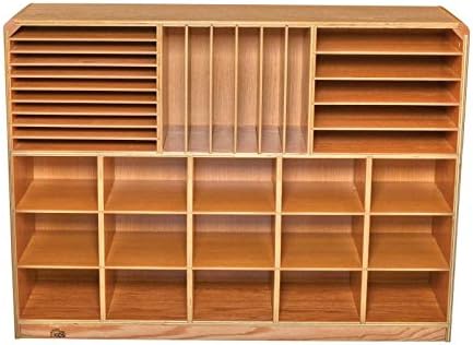 Korners for Kids 1335334 Mobile Multi-Storage Cubby, 15 Tray, Oak, 47-3/4" x 13" x 36", Natural Wood Tone