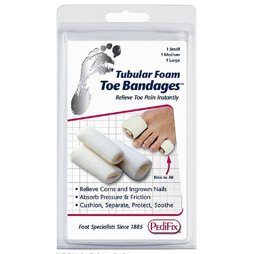 Pedifix Tubular-Foam Toe Bandages -#P337 - Large - Pack of 3