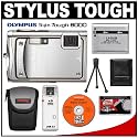 Olympus Stylus TOUGH-8000 Shockproof & Waterproof Digital Camera (Silver) + Spare Li-50B Battery + Case + Cameta Bonus Accessory Kit