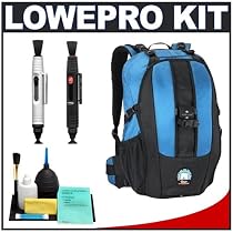 Lowepro Primus AW (Arctic Blue) Camera Backpack + Accessory Kit for Canon Rebel XSi, XS, T1i, XTi, 40D, 50D, Nikon D40, D60, D5000, D90, D300, D700, Olympus Evolt E-30, E-450, E-520, E-620, and Sony Alpha A200, A300, A350, A700 Digital SLR Cameras