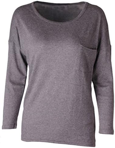 SenseFit Cotton Round Neck Loose Long-Sleeved Pocket Shirt Free Size Light Black