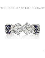 38.05ct Natural Oval Blue Sapphires set in Platinum Bracelet with 14.17cts of diamonds