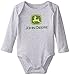 John Deere Baby-Boys Newborn Long Sleeve Trademark Bodyshirt Grey