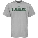 adidas Miami Hurricanes Ash Practicewear Football T-shirt