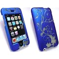 EMARTBUY FLORAL PATTERN HYBRID PROTECTION CASE/COVER/SKIN FOR APPLE IPOD TOUCH 2ND AND 3RD GENERATION BLUE