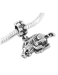Sterling Silver Running Razorback Boar Dangle Bead Charm