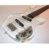 Galveston CLEAR solid body 4-Str Bass Guitar, NEW