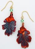 Earrings - Oak Leaves, Iridescent. Made with Real Leaf!