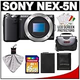Sony Alpha NEX-5N Digital Camera Body (Black) with 16GB Card + Battery + Ca ....