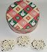 Scott's Cakes 1 lb. Dark Chocolate Covered Pretzel with White Chocolate Chips in a Snowman Tin