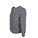 Weixinbuy Women Casual Chiffon Crew Neck Long Sleeve Blouses Polka Dots Shirts Navy M