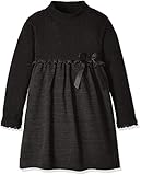 《春秋冬対応》SCHNEE(スネー) リブニット切替天竺ワンピース 110cm/ブラック NO.F-661085