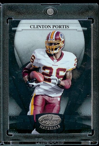 2008 Leaf Certified Materials Football Card - Clinton Portis / Washington Redskins / NFL Trading Card in Protective Display Case!
