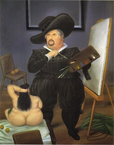 Fernando Botero - Self-Portrait as Velasquez, Canvas Art Print by YCC, Size 18x24, Non-Canvas Poster Print