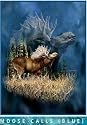 Moose Calls Blue Mink Plush Blanket Queen Size - Signature Collection