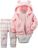 Carters Baby Girls 3-Piece Velboa Cardigan Set Fairisle