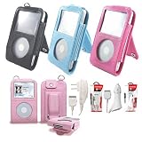 Apple iPod 5th Generation 30/60/80GB Video Leather Case - Bundled Home / Travel Charger and 12v Rapid Car Charger - 5 Color Options