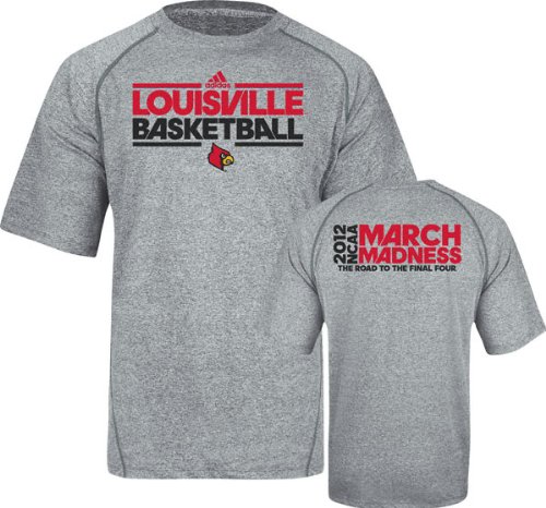 Louisville Cardinals Grey adidas 2012 March Madness Practice T-Shirt