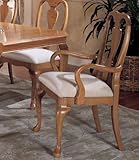 Crawford Furniture American Harvest Queen Anne Arm Chair-Ivory Fabric