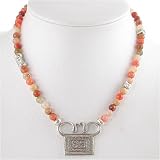 Sterling Silver and Carnelian 16 Choker with Spirit Lock, #8821