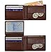 DiLoro Wallets for Men Bifold RFID Leather Mens Wallet Flip ID Coin Compartment (Hickory Brown)