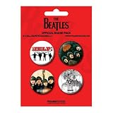 The Beatles - Merchandise - 4 Piece Button / Pin Set (Red) (1.5