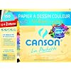 Canson - Pochette papier � dessin couleur Mi-Teintes couleur pastels, 160g/m� 24x32cm, 12 + 2 feuilles