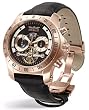 Perigaum Mens Rose Gold Black Dial Transatlantic Watch