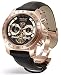 Perigaum Mens Rose Gold Black Dial Transatlantic Watch