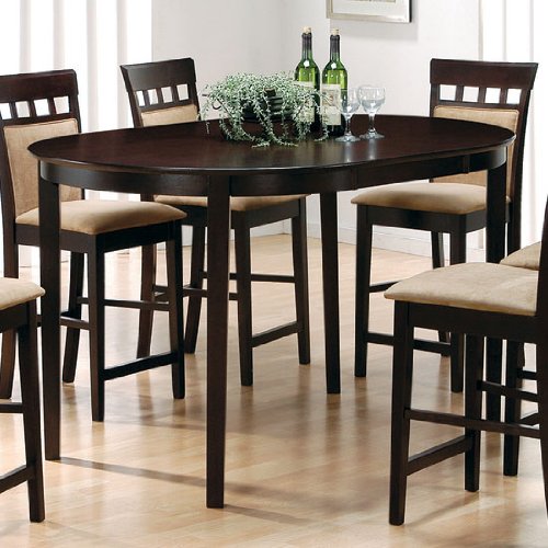 Coaster Hyde Oval Counter Height Dining Table in Rich Dark Cappuccino