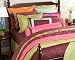 Pinzon Colours Egyptian Cotton Jacquard Full/Queen Duvet Cover, Aubergine/Green