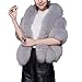Caracilia Warm Faux Fur Wedding Shawl Coat for Wedding/Party/Show Gray2 CA89