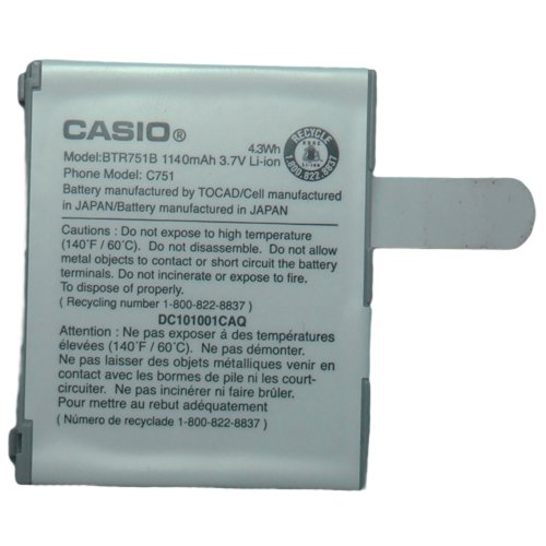 Casio G zOne Ravine C751 OEM BTR751B Cell Phone Battery (1140 mAh)