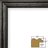 Craig Frames 200ASHBK 16 by 20-Inch Picture Frame, Wood Grain Finish, .75-Inch Wide, Black