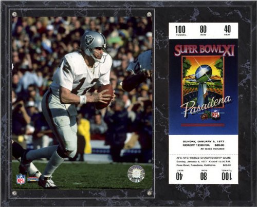 Mounted Memories Oakland Raiders Super Bowl XI Ken Stabler Plaque with Replica Ticket