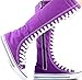 New Fasion Women Canvas Sneakers Punk Flat Skatter Knee High Lace up Shoes
