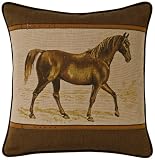 Brown Equestrian 19" Square Pillow