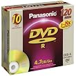 LMRF120MU10 - Panasonic 8x DVD-R Media 4.70 GB - 120mm Standard - 10 Pack