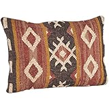 SARO LIFESTYLE 1-Piece Kilim Design Pillow Set, 16 by 23-Inch, Multicolor, Oblong