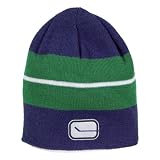 Vancouver Canucks Vintage Reversible Striped Knit Hat Size One Size