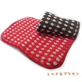 ポコポコ毛糸の泡だち　クロススポンジ (レッド＆ブラウン)