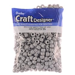Pony Beads, Opaque Grey, 480pc Pkg