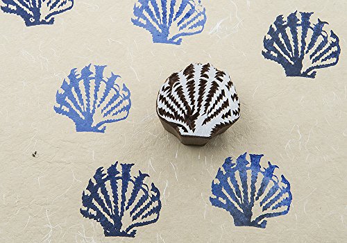 Blockwallah Seashell Wooden Block Stamp