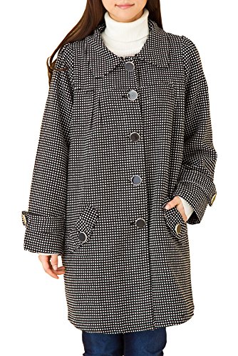 (Goldjapan)ゴールドジャパン 大きいサイズ レディース フェイクファー付き ドット柄 コート ワンピースコート ピーコート Aラインコート フレアコート ダッフルコート トレンチコート 可愛い ゆったり Aライン 体型カバー フォーマル パーティー ドレス デート 結婚式 二次会 入学式 入園式 カジュアル エレガント きれいめ ワンピ L XL(2L) 2XL(3L) 3XL(4L) 4XL(5L) jp065