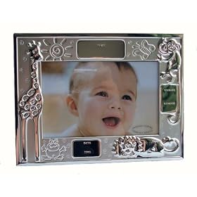 Silver 4 x 6" Baby Data Birth Frame Personalised